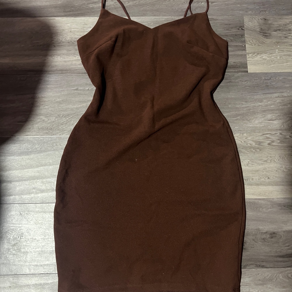 Brown mini dress